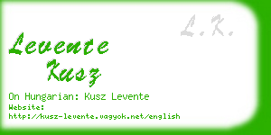 levente kusz business card